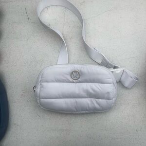 lululemon White Quilted Puffer Belt Bag